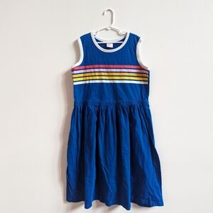 Hanna Andersson Retro Stripe Blue Sundress Girls 14